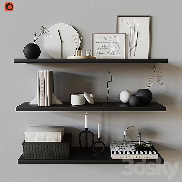Decorative shelf 03 3D Model