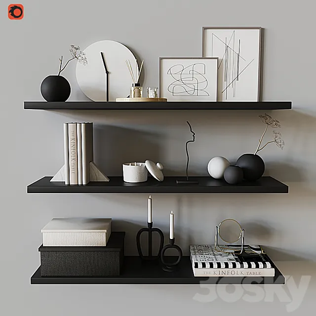 Decorative shelf 03 3DModel