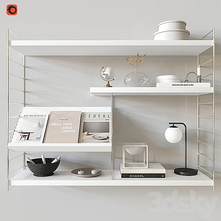 Decorative shelf 06 3D Model Free