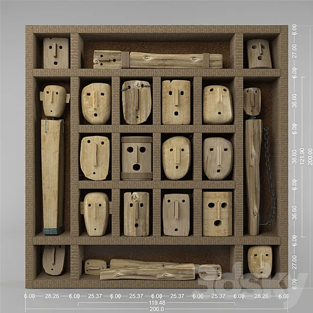 Decorative shelf for Interior 3DModel