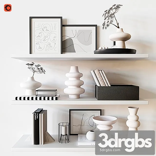 Decorative Shelf Hm 3D Model Free