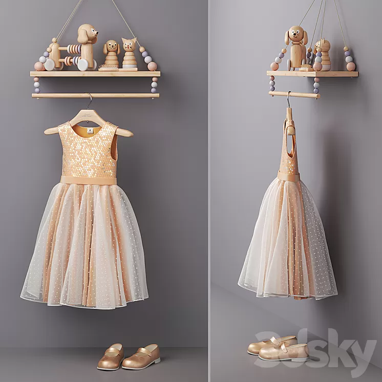 Decorative shelf in the nursery 3D Model