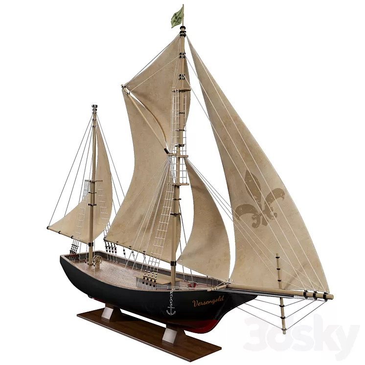 Decorative ship model 3D Model Free