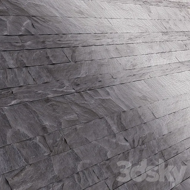 Decorative Slate stone texture blue 3D Model