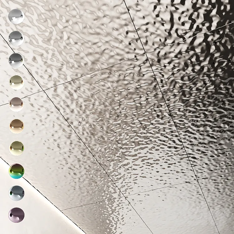 Decorative steel sheets with water ripples 01 3D Model Free