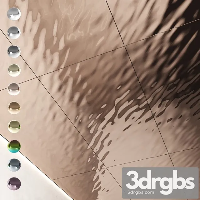 Decorative Steel Sheets With Waves 02 3D Model Free