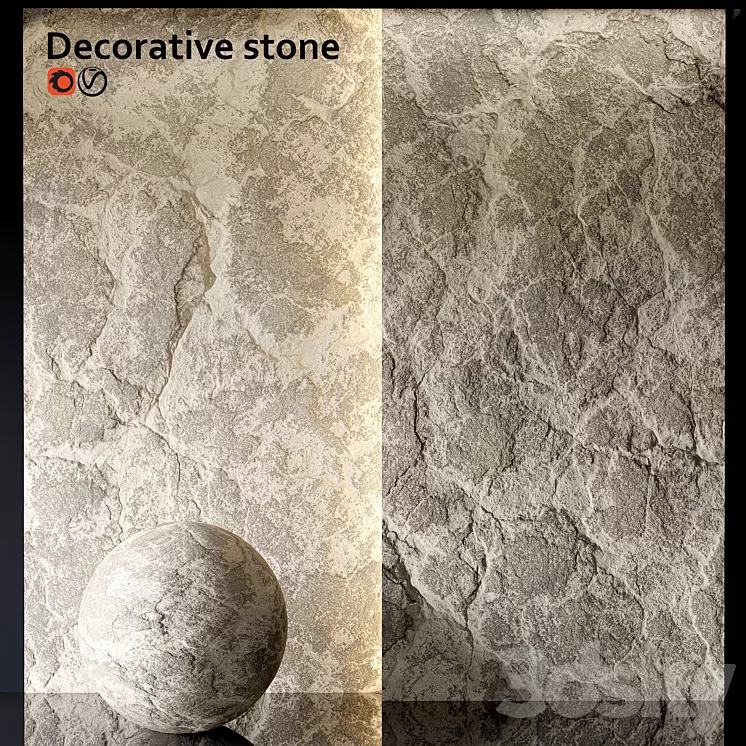 Decorative stone wall 4k 3D Model Free