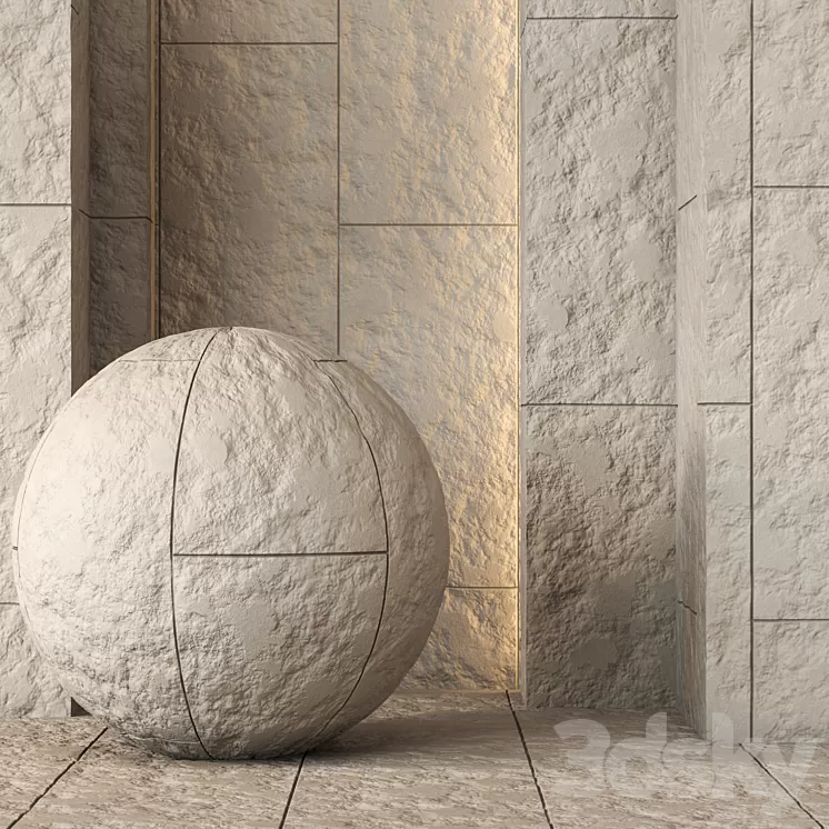 Decorative Stone Wall Panel Texture 4K - Seamless 3D Model