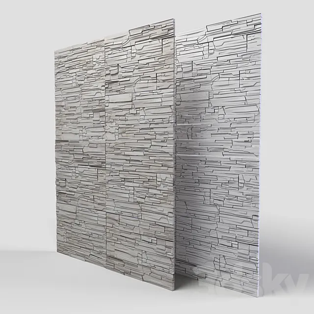 Decorative stone. White slate 3DModel