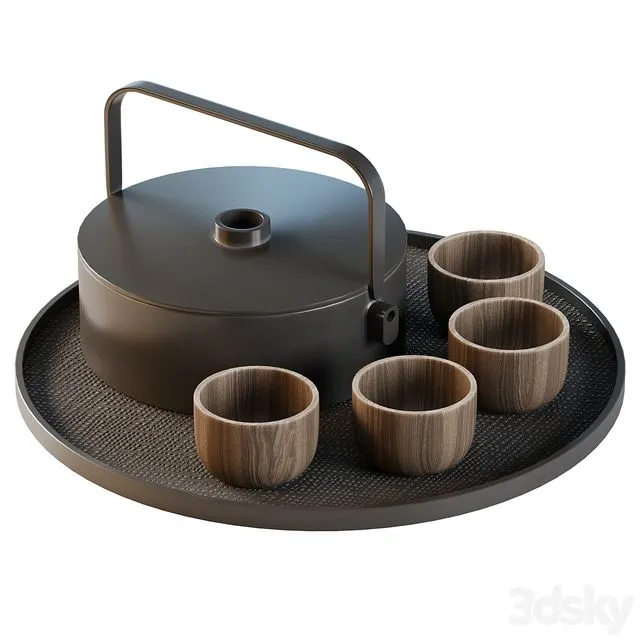 Decorative tea set (Japanese tea set 03) 3D Model