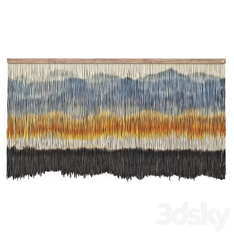 Decorative textile panel Blue Ridge 3D Model Free