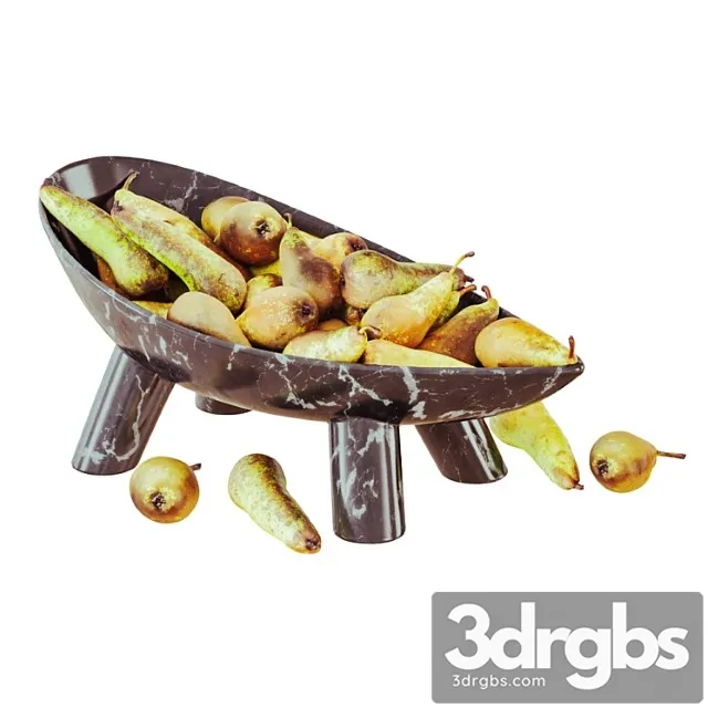 Decorative vase black marble with pears conference 3D Model Free