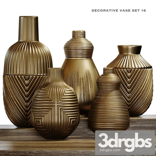 Decorative Vase Set 16 3D Model Free