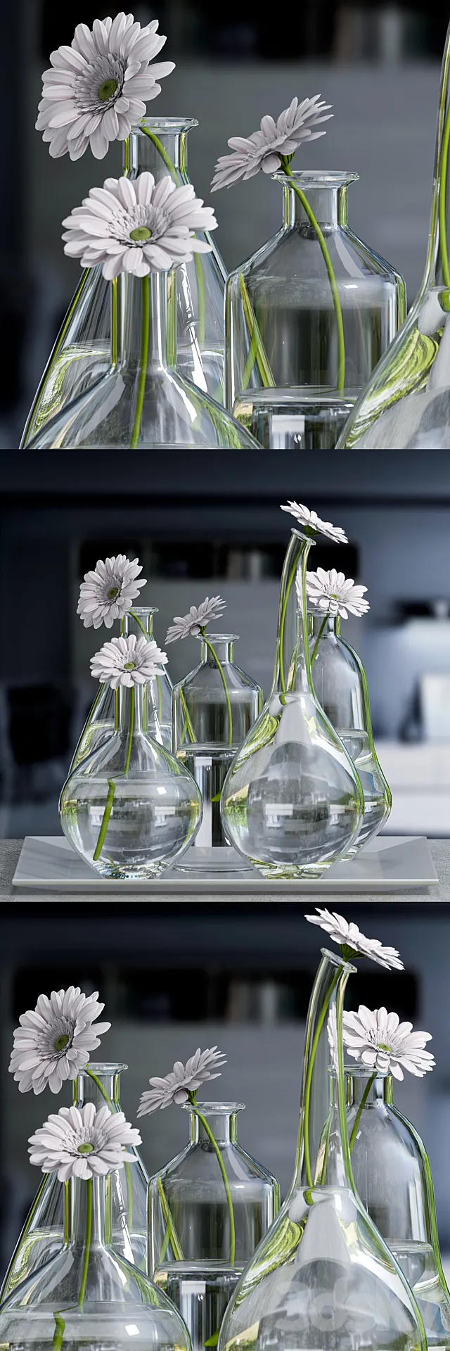 Decorative vase with gerbera flower 3DModel