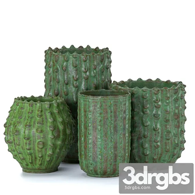 Decorative Vases Cactus 3D Model Free