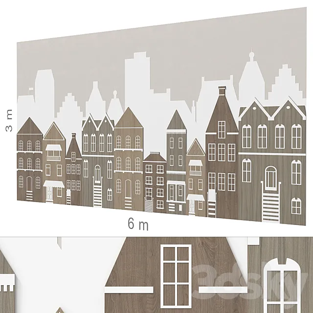 Decorative wall 251. 3D Model