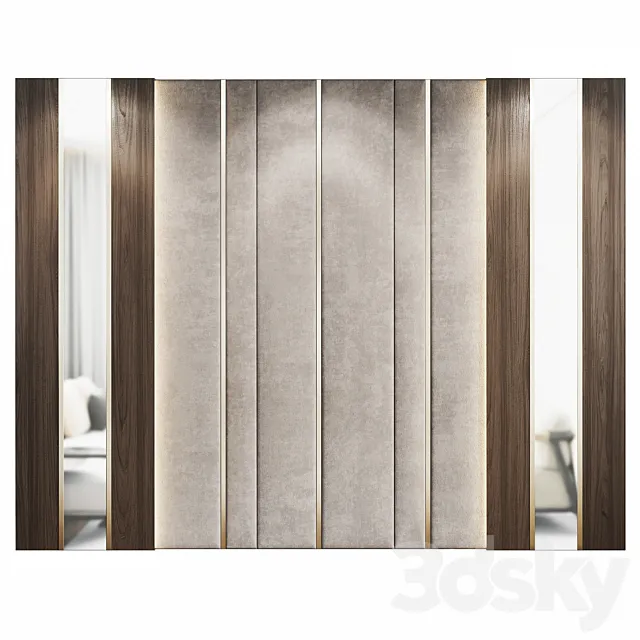 Decorative wall panel and headboard 4 3D Model