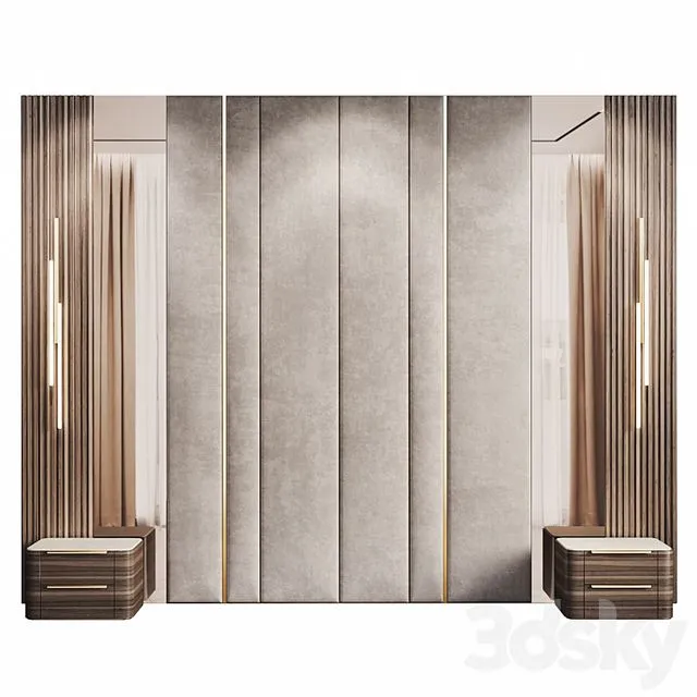 Decorative wall panel and headboard 5 3D Model