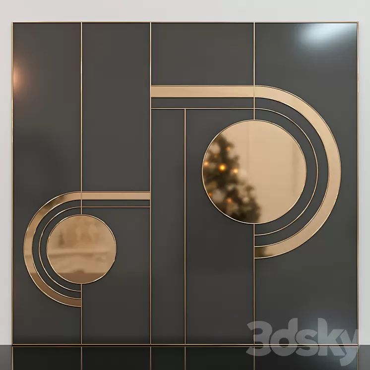 Decorative wall panel set-1 3D Model