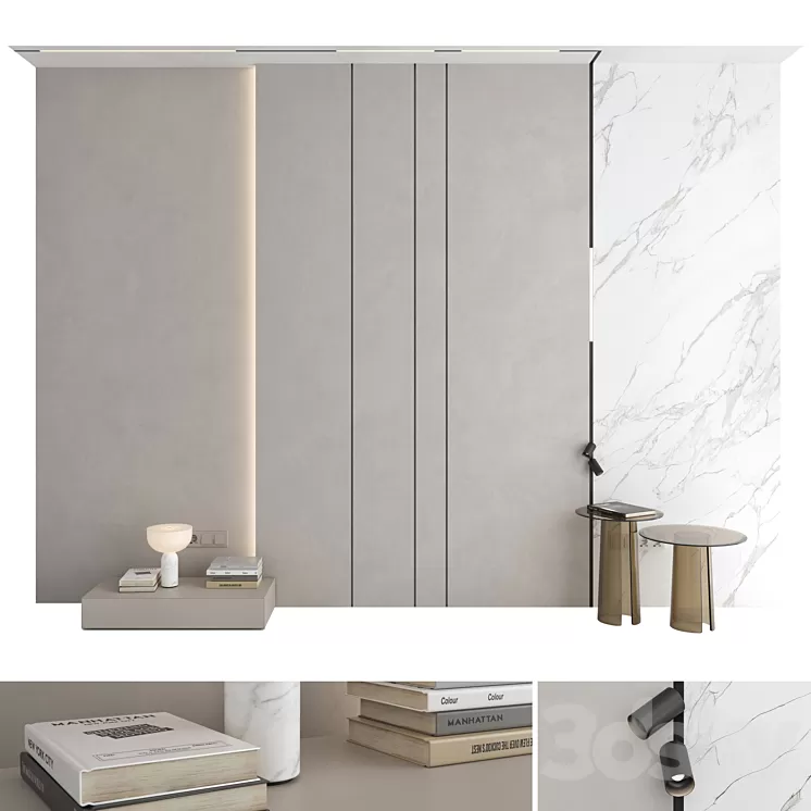 Decorative wall panel set 106 3D Model Free