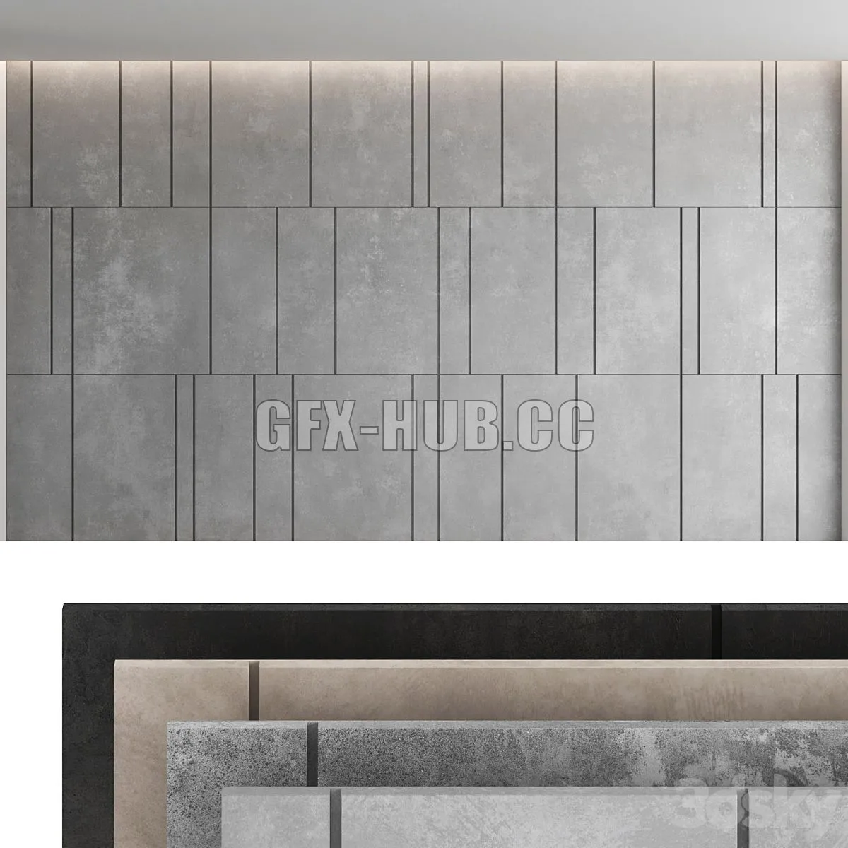 Decorative wall panel set 43 3D Model