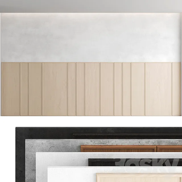 Decorative wall panel set 44 3D Model