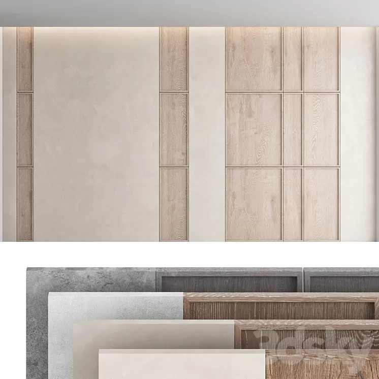 Decorative wall panel set 46 3D Model