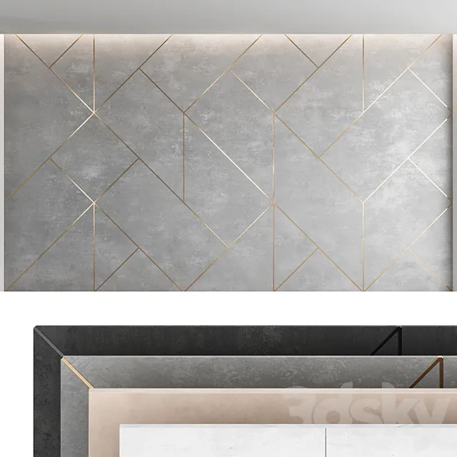 Decorative wall panel set 48 3D Model