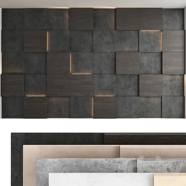 Decorative wall panel set 54 3DModel