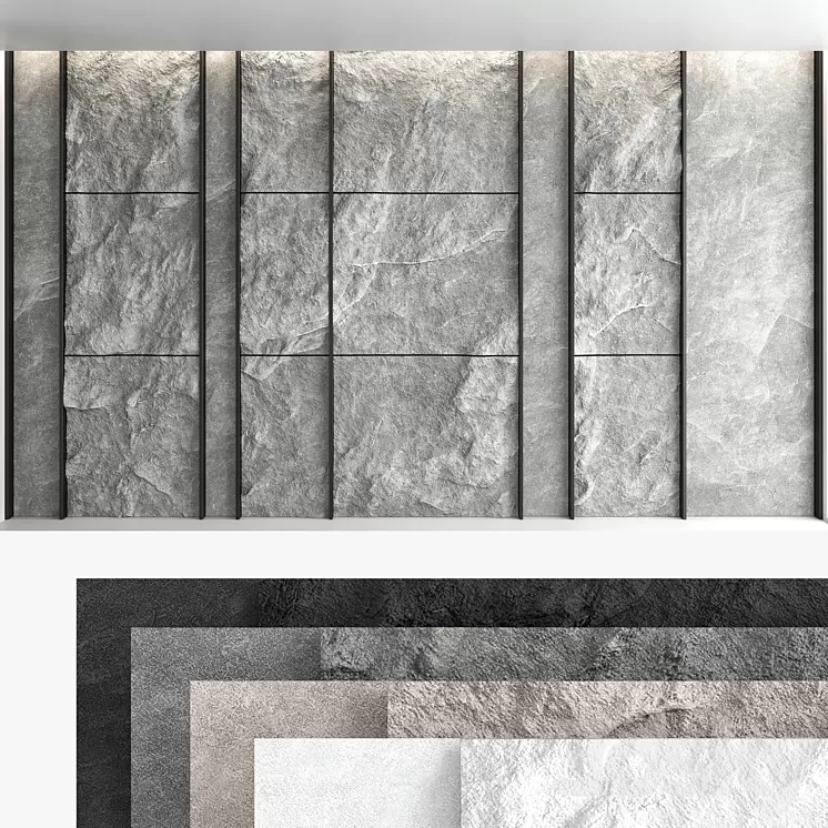 Decorative wall panel set 56 3D Model