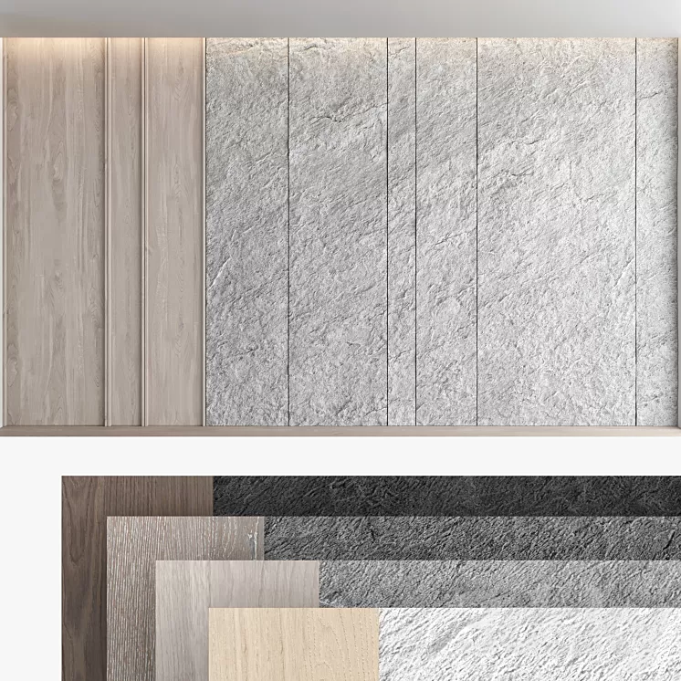 Decorative wall panel set 59 3D Model Free