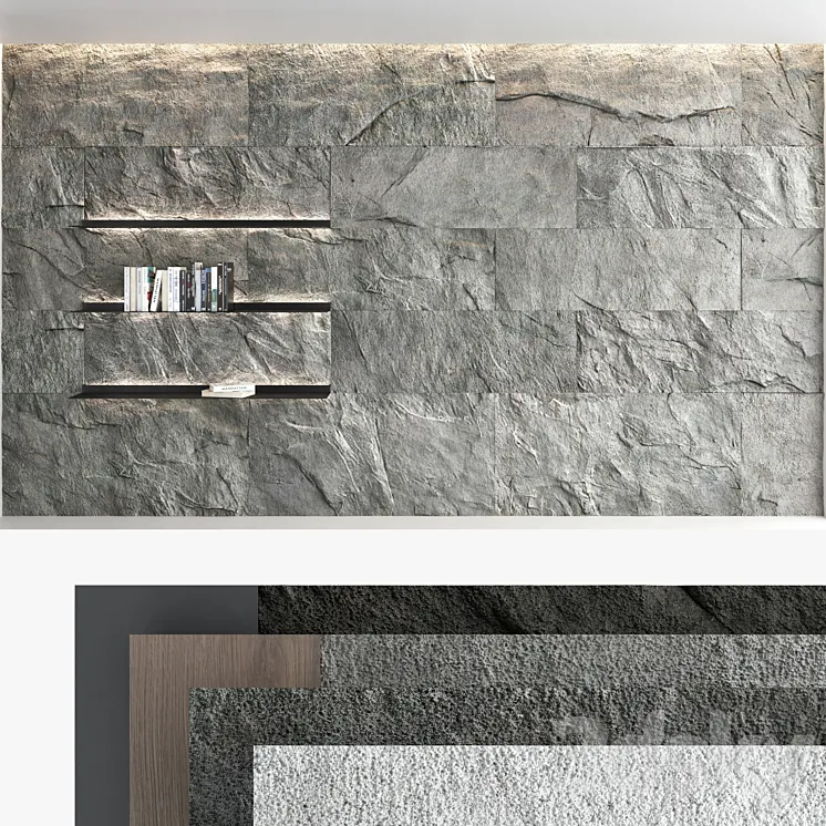 Decorative wall panel set 62 3D Model Free