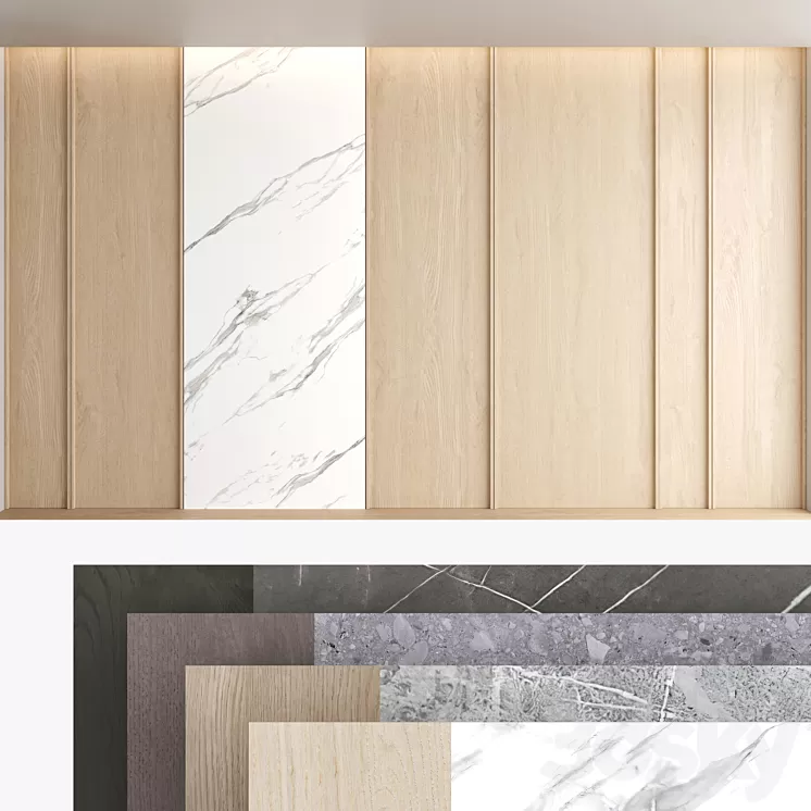 Decorative wall panel set 63 3D Model