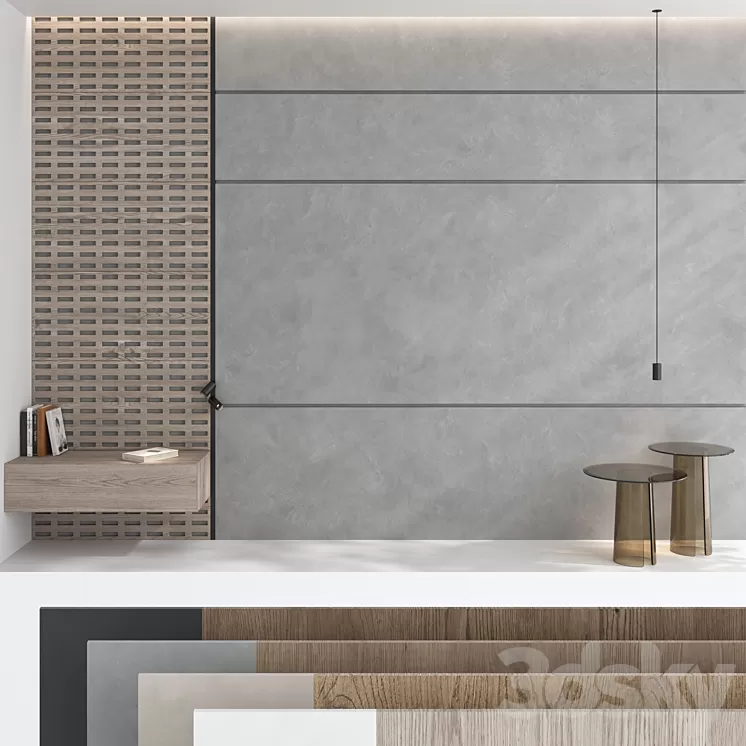 Decorative wall panel set 77 3D Model Free