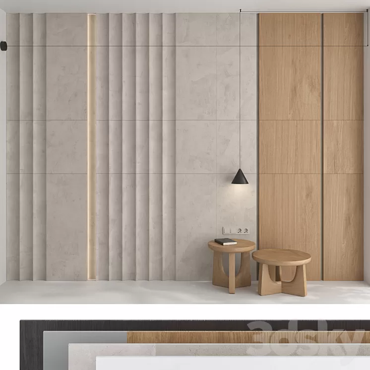 Decorative wall panel set 89 3D Model Free