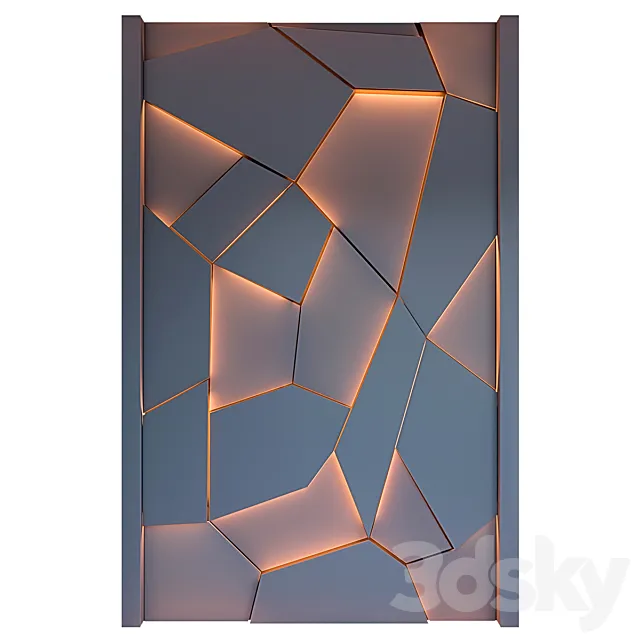 Decorative wall panel with lighting 03 3D Model
