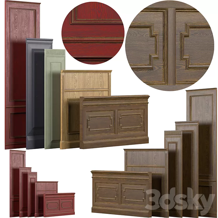 Decorative wall panels set 2 3D Model