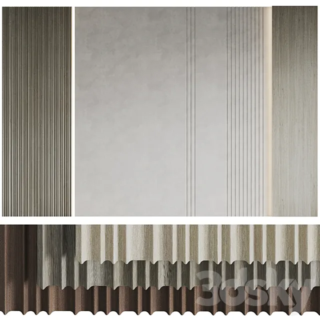 Decorative wall panels Wood 2 3D Model
