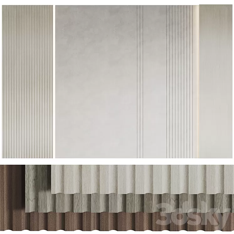 Decorative wall panels Wood 3 3D Model Free