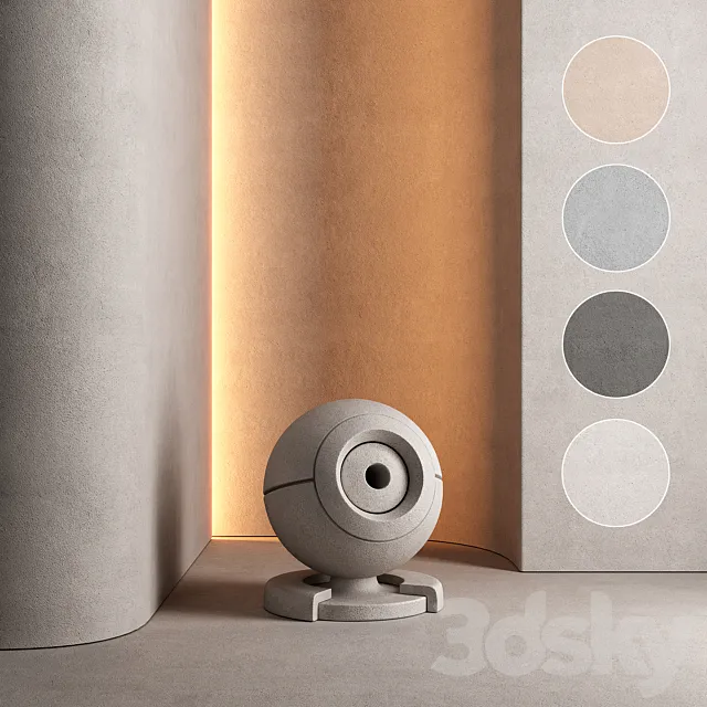 Decorative wall plaster paint colors set 09 3D Model