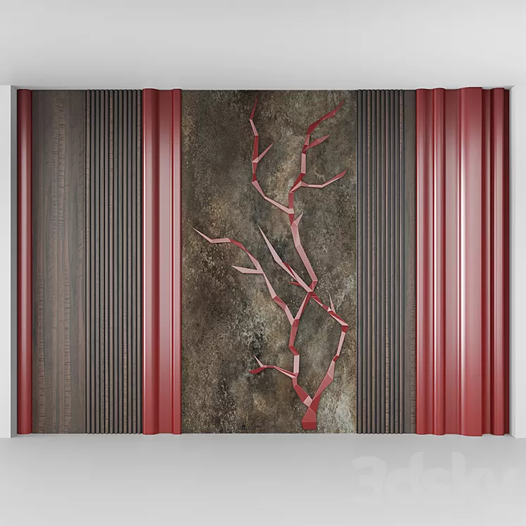 decorative wall red 3D Model