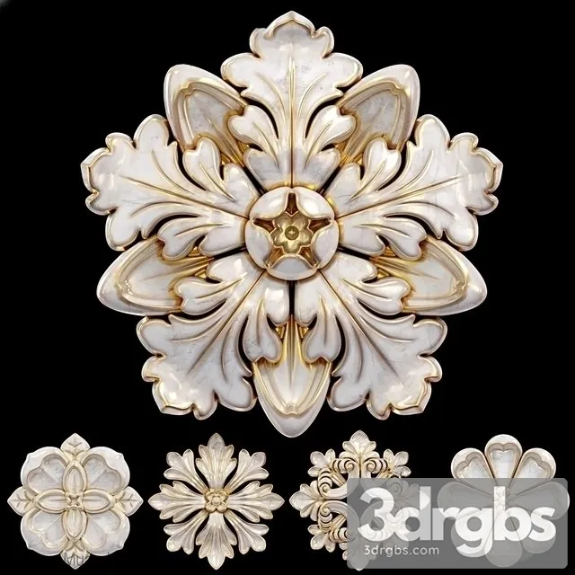 Decorative Wall Rosettes 01 3D Model Free
