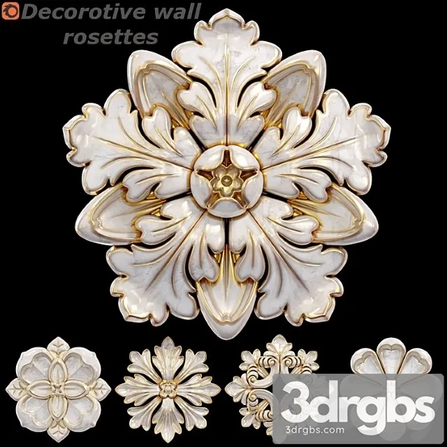 Decorative Wall Rosettes 01 3D Model Free