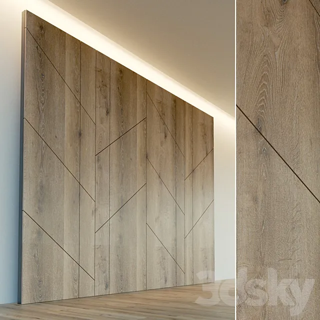 Decorative wall. Wall panel made of wood. one 3D Model