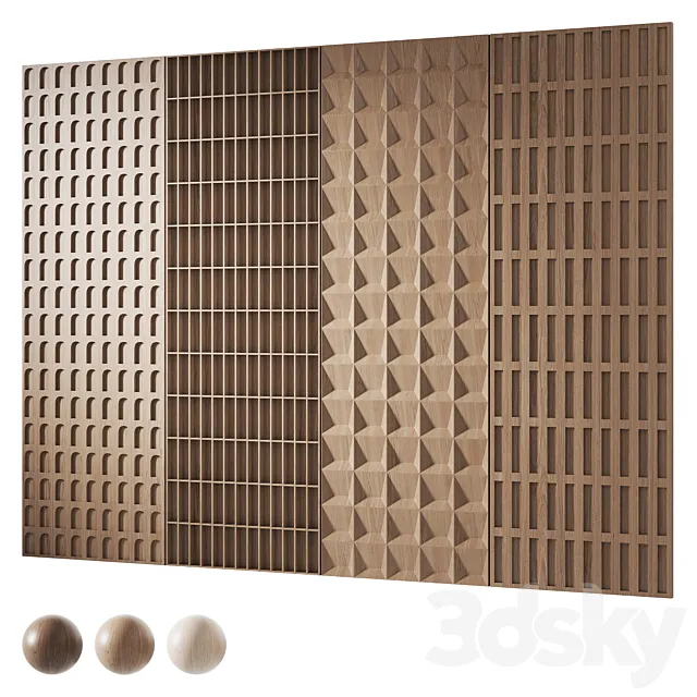 Decorative wood panels 4 3D Model