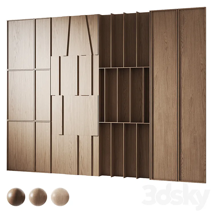 Decorative wood panels 6 3D Model Free