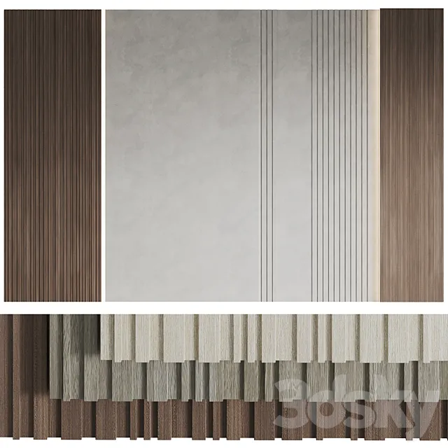 Decorative Wood Wall Panels 3D Model