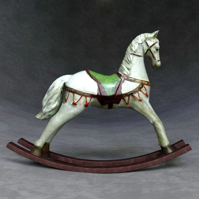 Decorative wooden rocking horse 3D Model