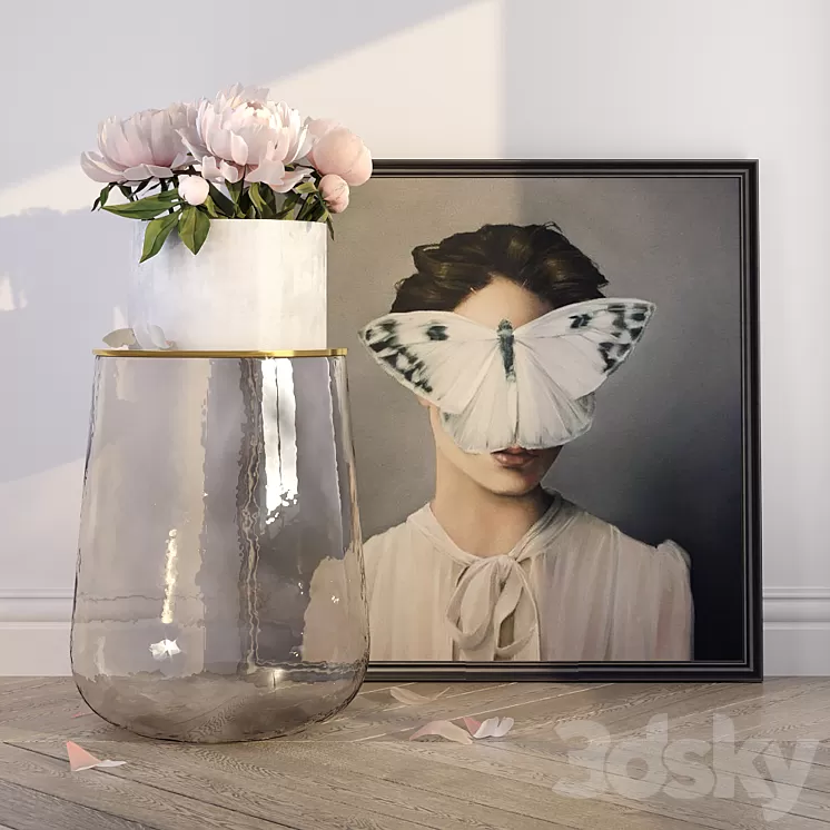 decorative_set_with_peonies 3D Model