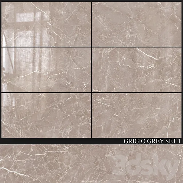 Decovita Grigio Grey 600x1200 Set 1 3D Model